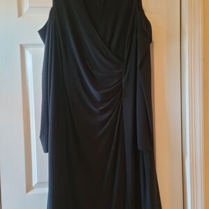 Ralph Lauren Black Long Sleeve Draped Dress